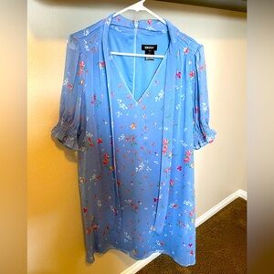 DKNY georgette dress with neck tie
